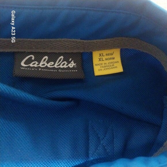Cabelas Mens Blue Short Sleeve Button-Up Shirt XL Polyester Outdoor Wear - Picture 5 of 7